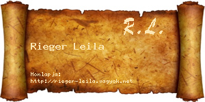 Rieger Leila névjegykártya